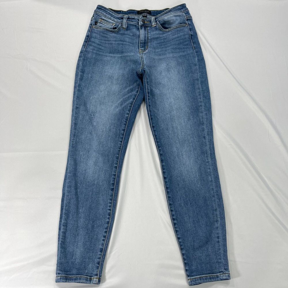 Judy Blue Slim Fit Ankle Jeans‎ Womens 3/26 Tapered Mid Rise Stretch 28x27 Denim